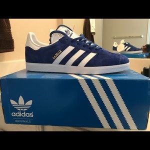 Adidas Gazelle Royal Blue/White Brand New 10 1/2 B